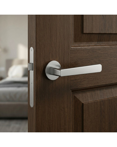 Satin chrome round door handle PARMA