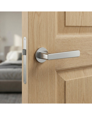 Satin chrome round door handle PARMA