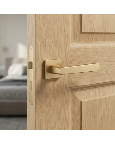 Matt gold finish square door handle PARMA