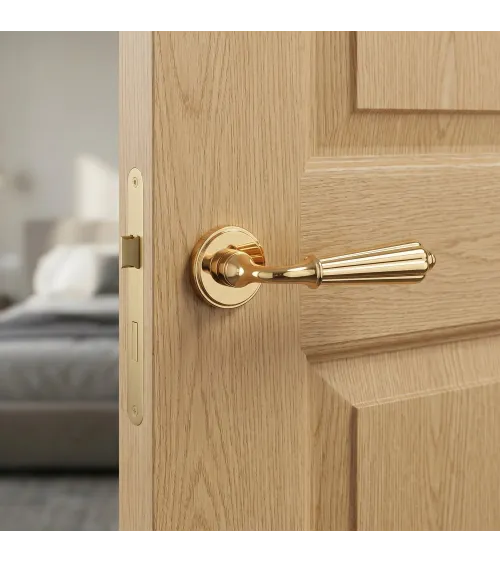 LIMONA design door handle in polished gold