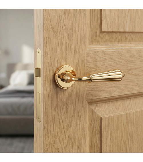 LIMONA design door handle in polished gold