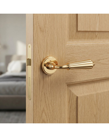 Polished gold colour door handle LIMONA