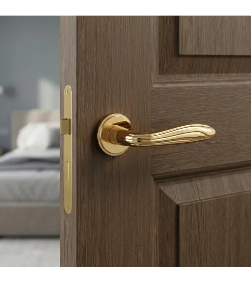 CATALPA design door handle in polished gold