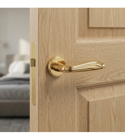 CATALPA design door handle in polished gold