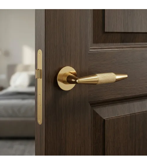 IDESA polished gold door handle design