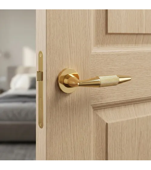 IDESA polished gold door handle design