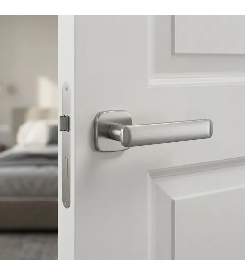 Satin chrome door handle FORMA design handle