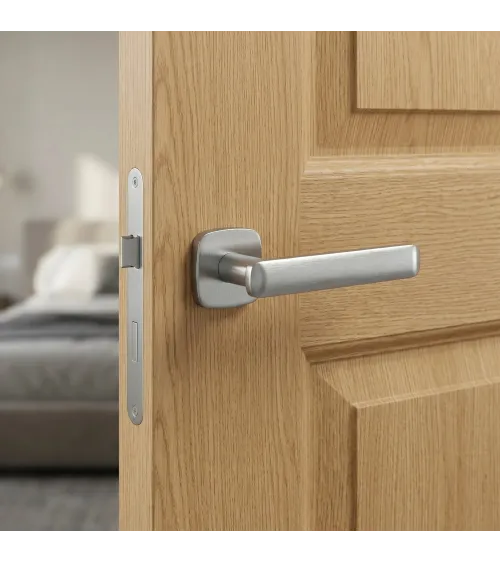 Satin chrome door handle FORMA design handle