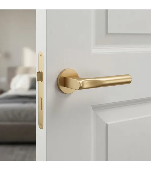 TACTUS satin gold door handle design