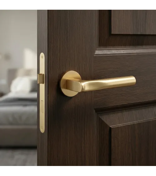 TACTUS satin gold door handle design
