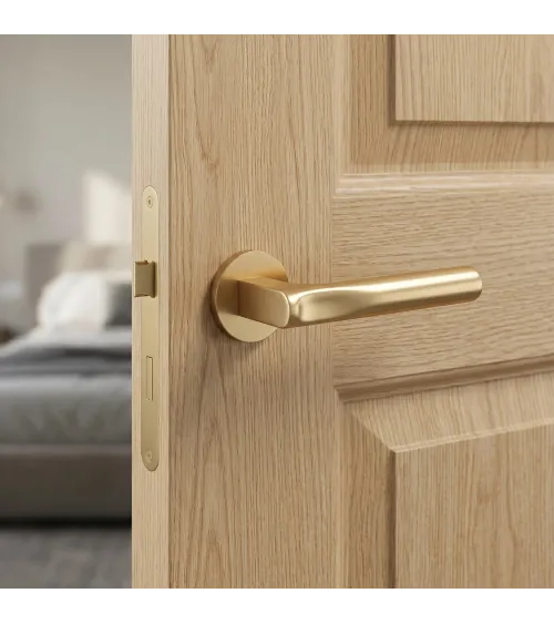 TACTUS satin gold door handle design