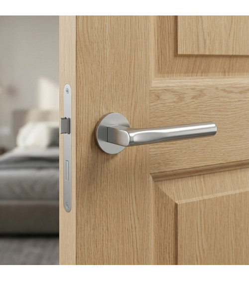 Modern design door handle in zamak TACTUS round design
