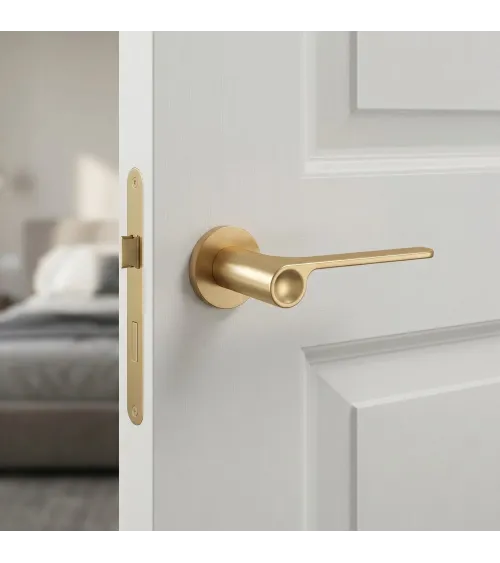 PLANO satin gold door handle design