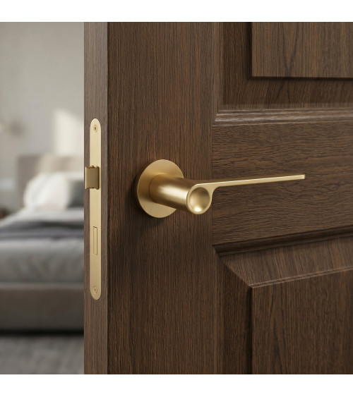 PLANO satin gold door handle design