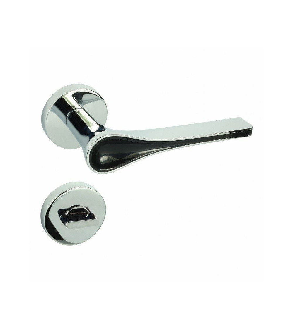 Black DOM Polaris Round WC Door Handle - designer handle
