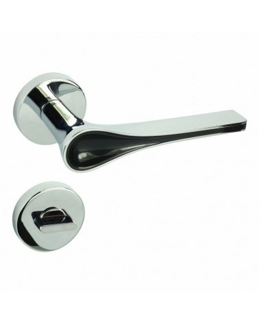 Black DOM Polaris Round WC Door Handle - designer handle