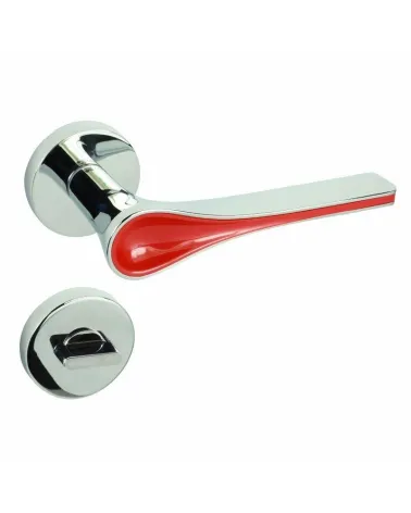 Red Polaris Round WC Door Handle - designer handle