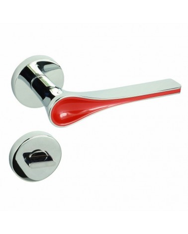 Red Polaris Round WC Door Handle - designer handle