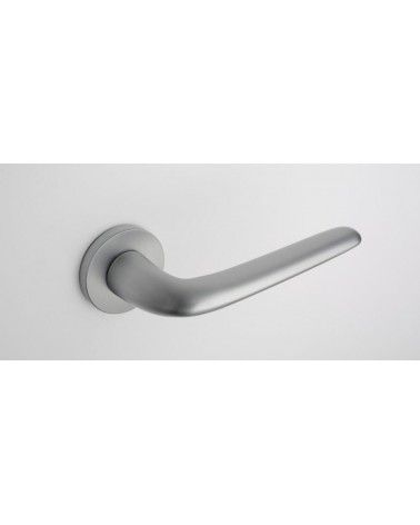 AZALIA Satin Chrome door handle designer handle angled top view