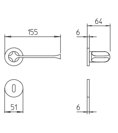 Polished chrome Mandelli MM80 door handle design handle
