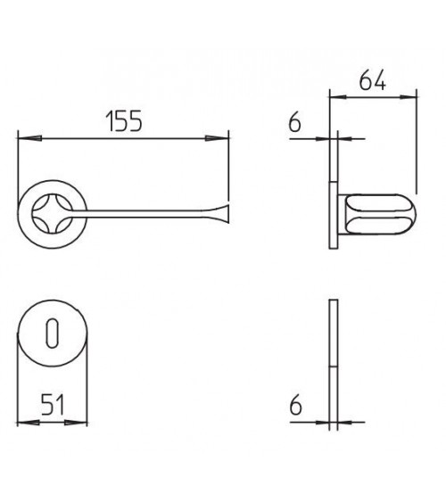 Satin chrome Mandelli MM80 door handle design handle