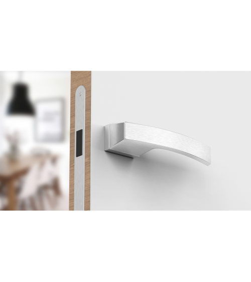 Satin chrome Arc door handle designer handle