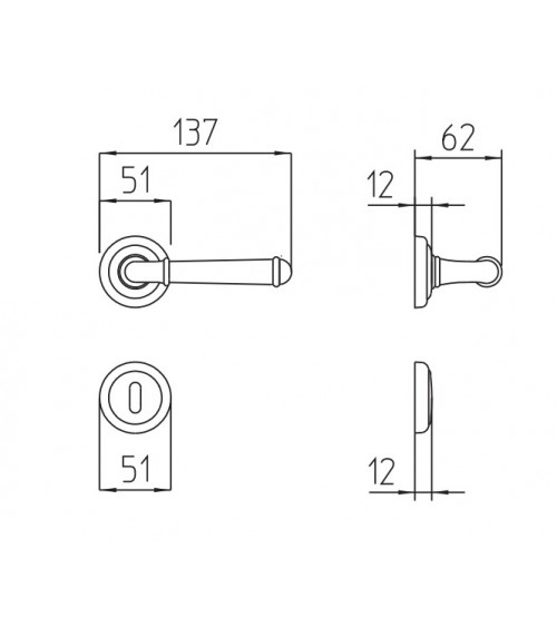 Mandelli Hartu old silver door handle design handle