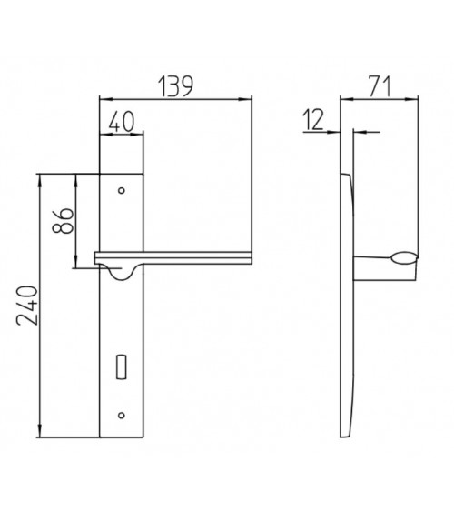 Mandelli Ara longitudinal door handle design handle