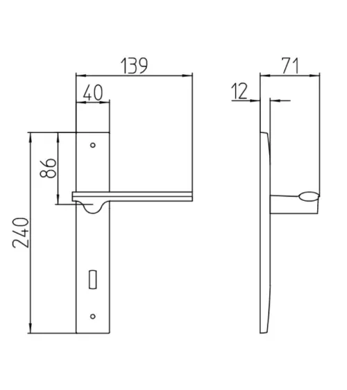 Mandelli Ara longitudinal door handle design handle
