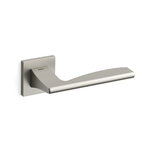 Satin nickel door handle Mandelli Link designer handle