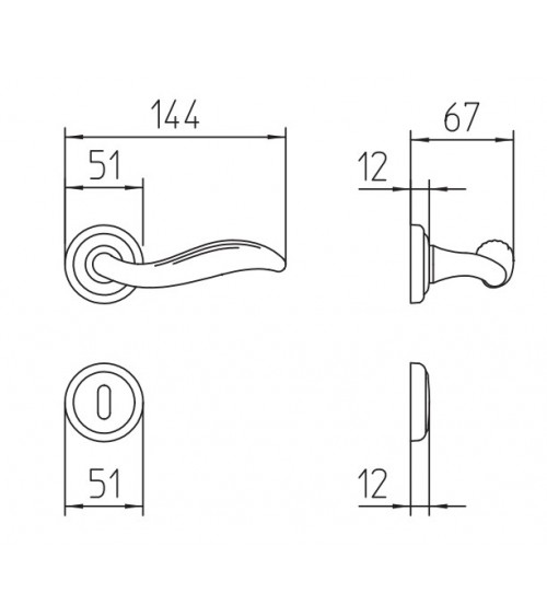 Mandelli Plisse sculptured bronze door handle designer handle