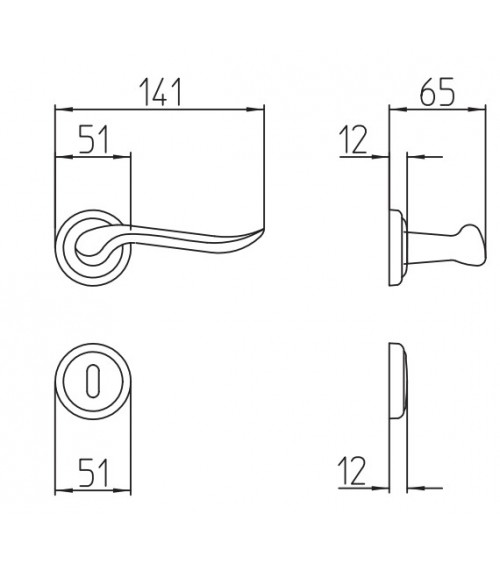 Mandelli Rondò bronze door handle designer handle