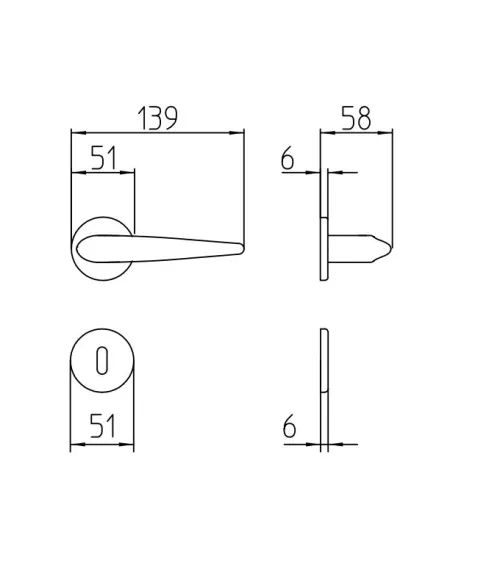 Mandelli Zoe door handle designer handle colour 4