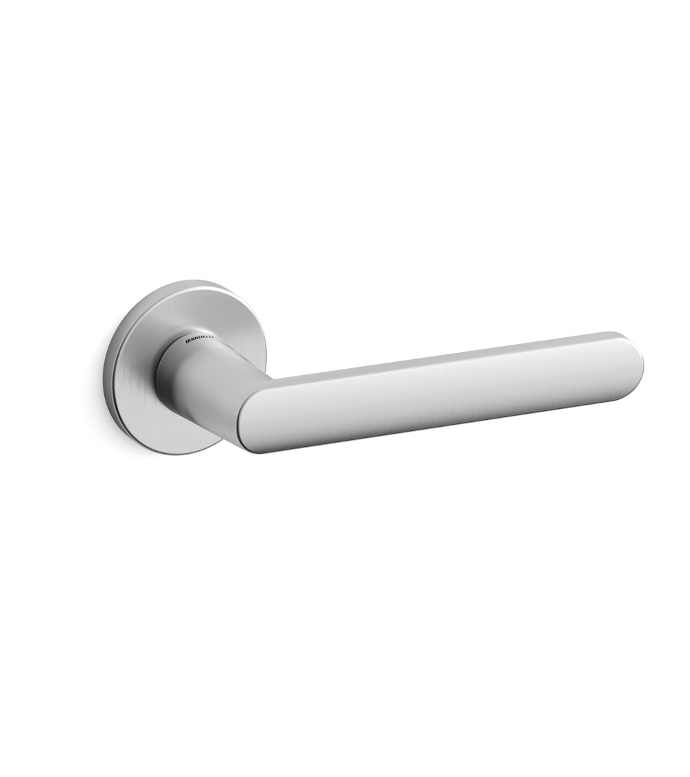 Satin chrome door handle Mandelli Zante designer handle