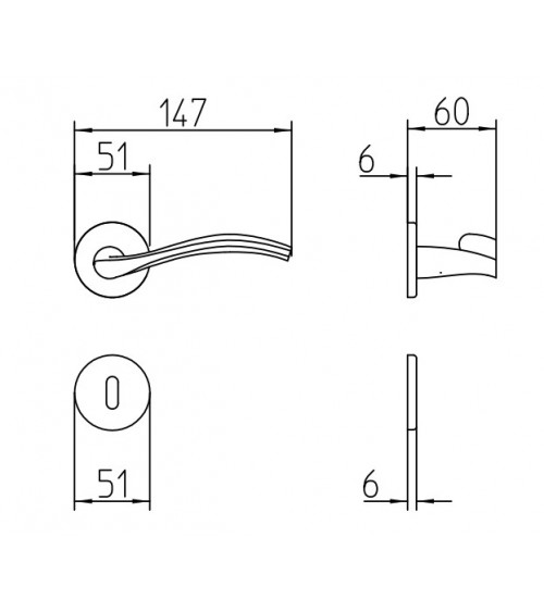 Mandelli Zen door handle design handle colour 3