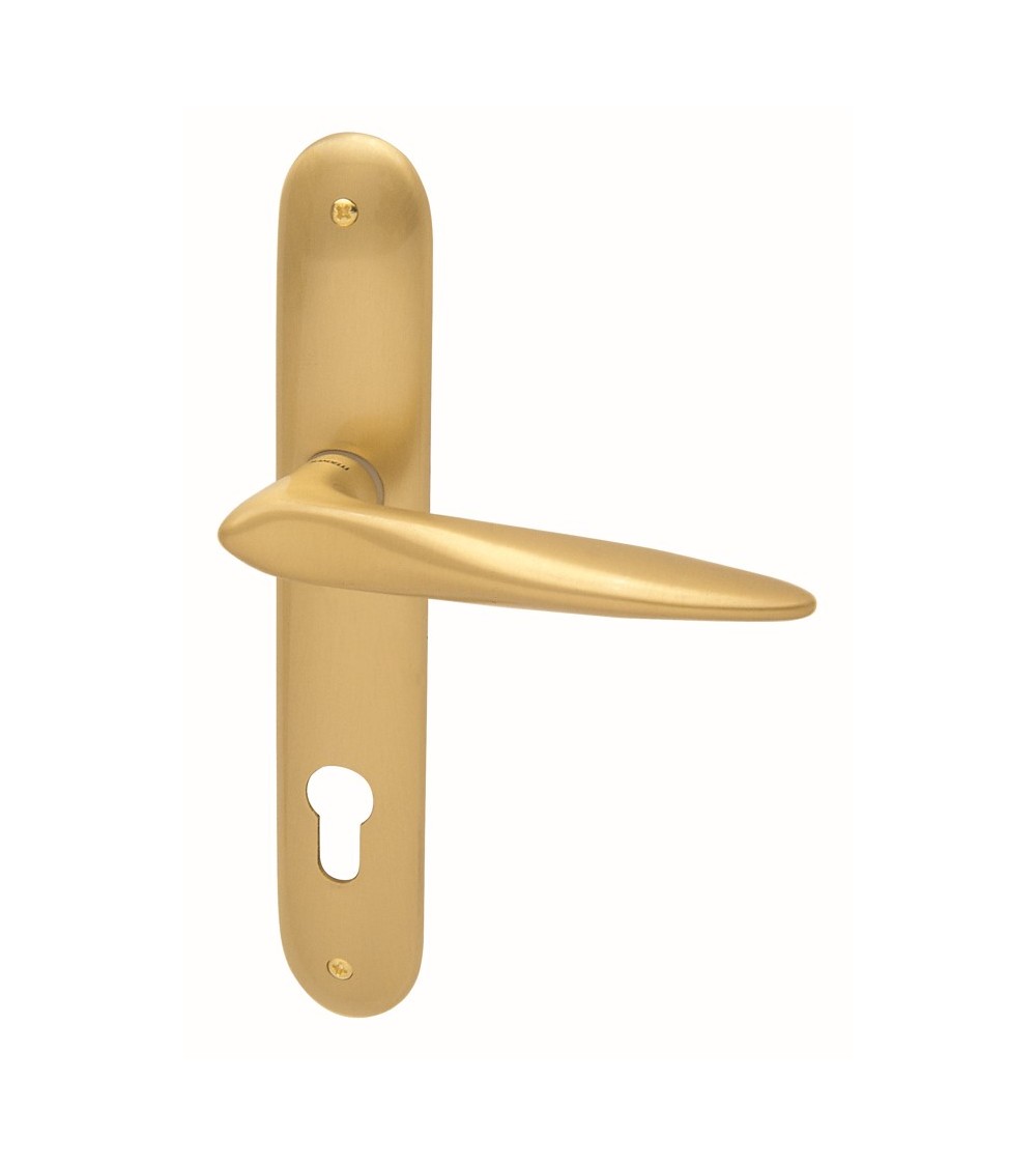 Mandelli Zoe door handle on long plate designer handle