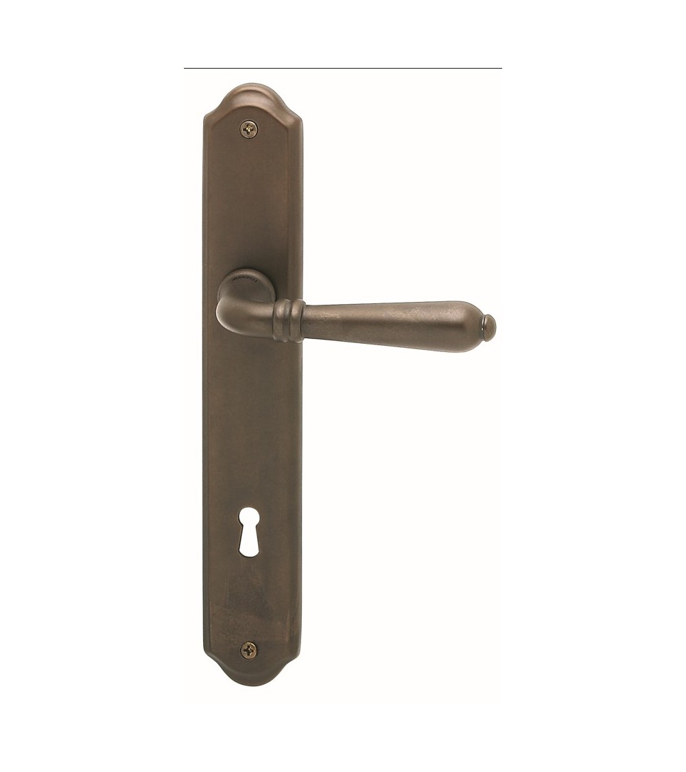 Mandelli Sevilla door handle on long plate designer handle