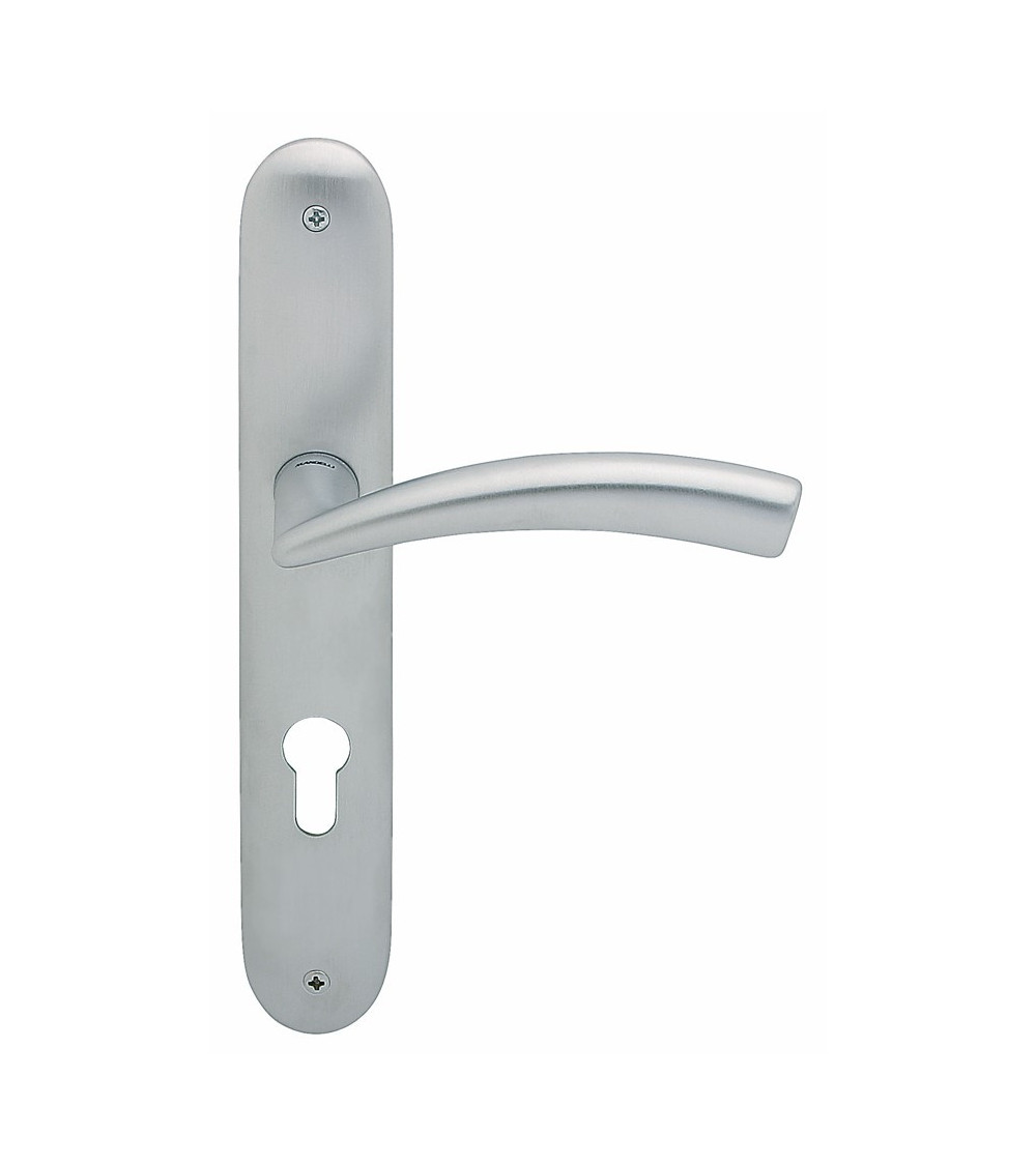 Mandelli Nadir door handle on long plate designer handle