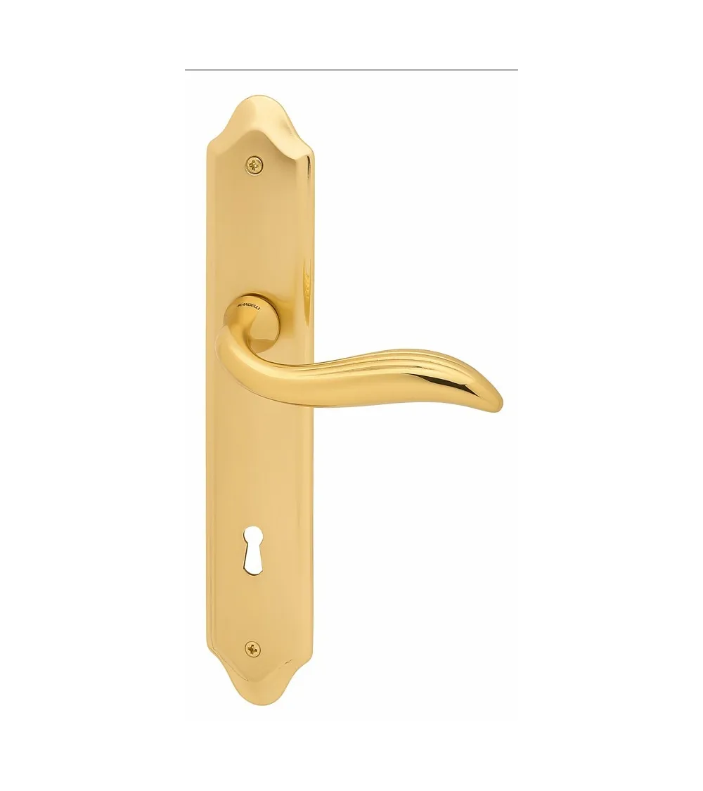 Mandelli Plisse door handle on long plate designer handle