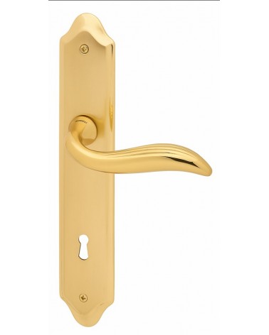 Mandelli Plisse door handle on long plate designer handle