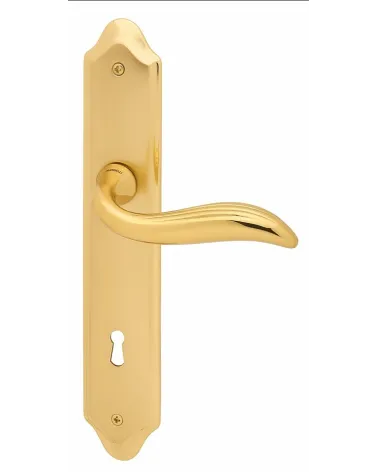 Mandelli Plisse door handle on long plate designer handle