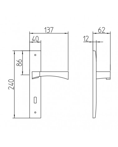 Mandelli Life - Door handle on backplate - design handle