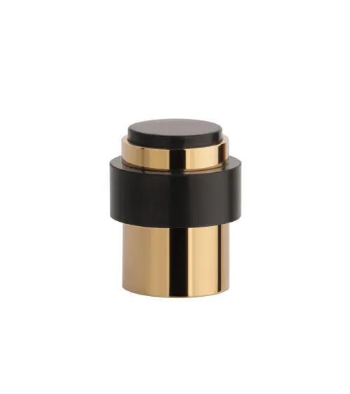 Polished brass door stop STOPPER, for floor and wall - design handle