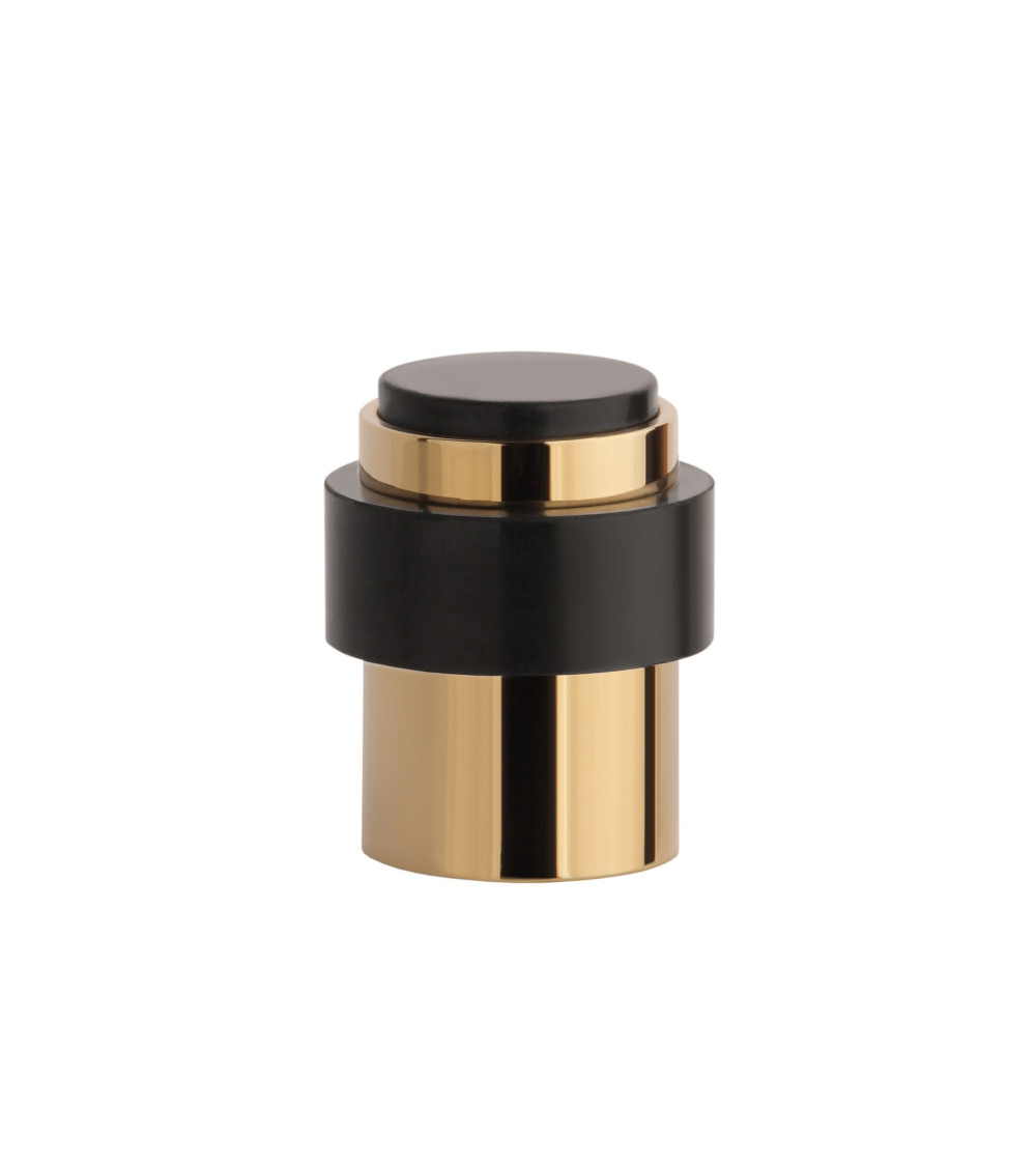 Polished brass door stop STOPPER, for floor and wall - design handle