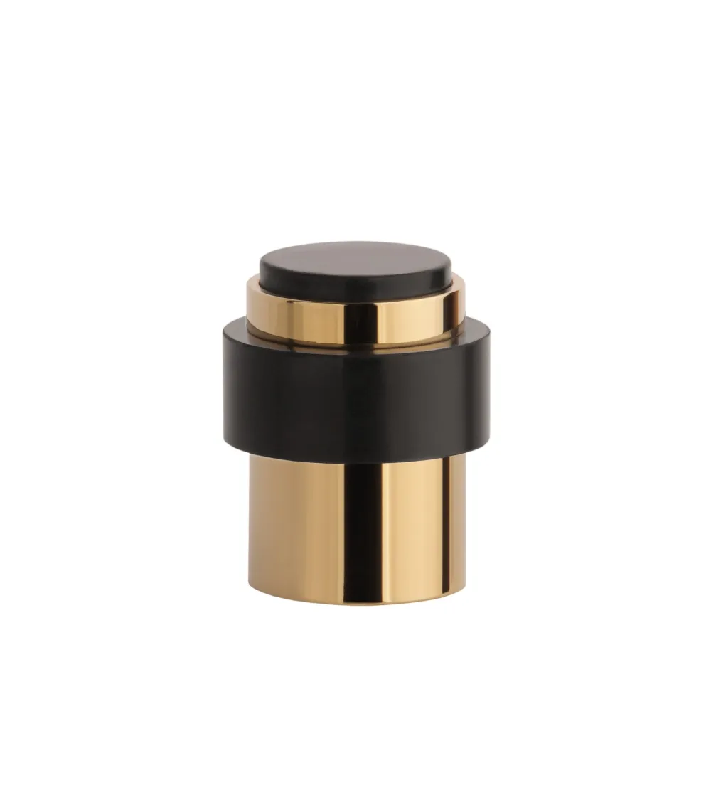 Polished brass door stop STOPPER, for floor and wall - design handle