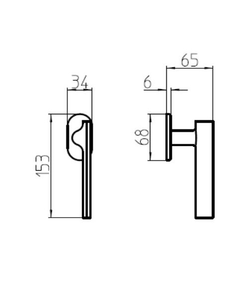 Mandelli ARA brass window handle - design handle