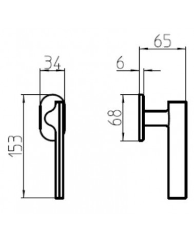 Mandelli ARA brass window handle - design handle