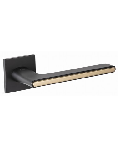 Ferrara square black and gold door handle - design handle