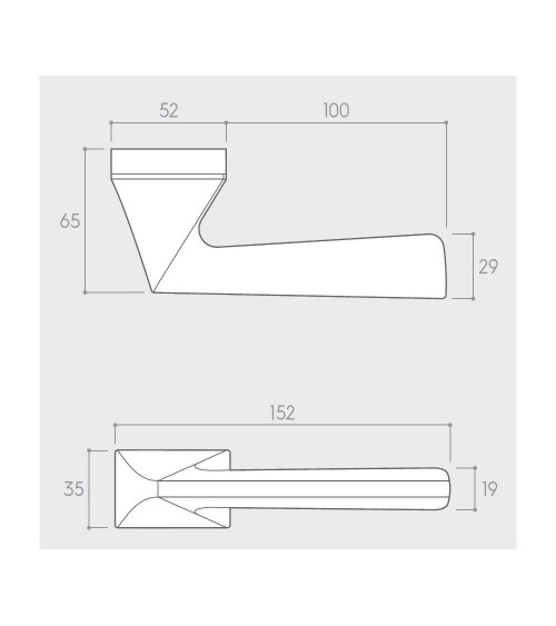 Polished chrome Impera door handle design handle