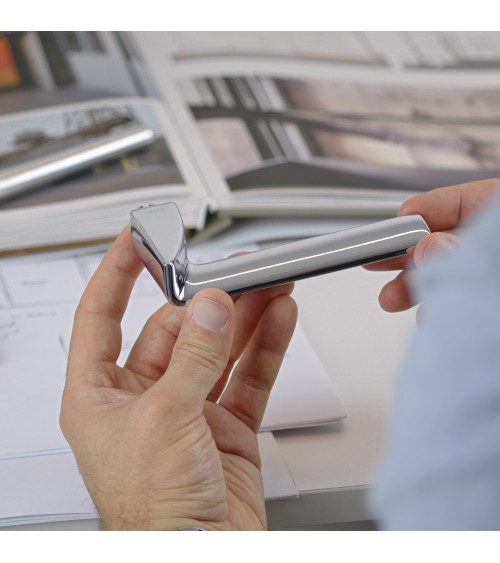Polished chrome Ento Edge door handle designer handle